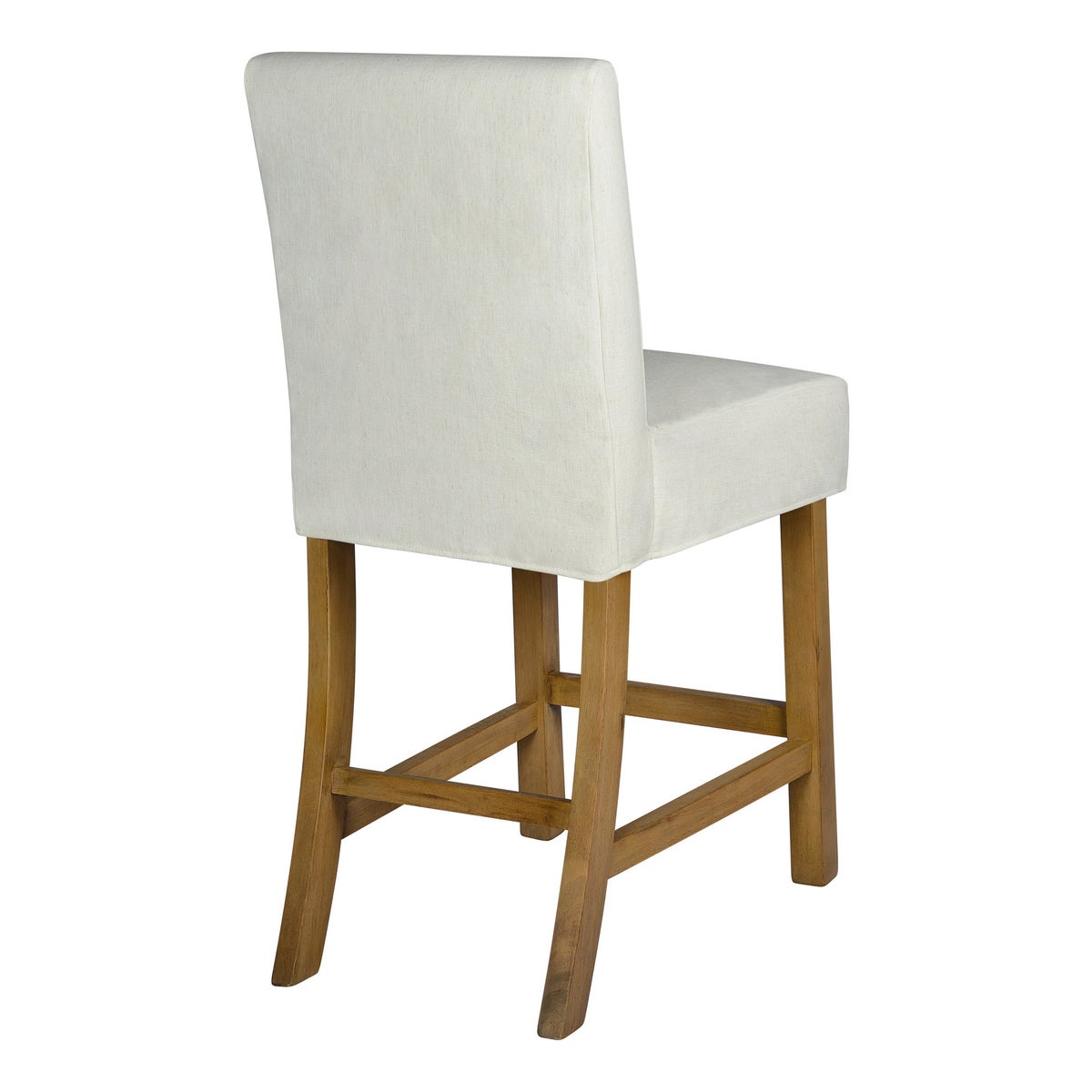 Short Stool Slip Cover-Washable + Reversible White