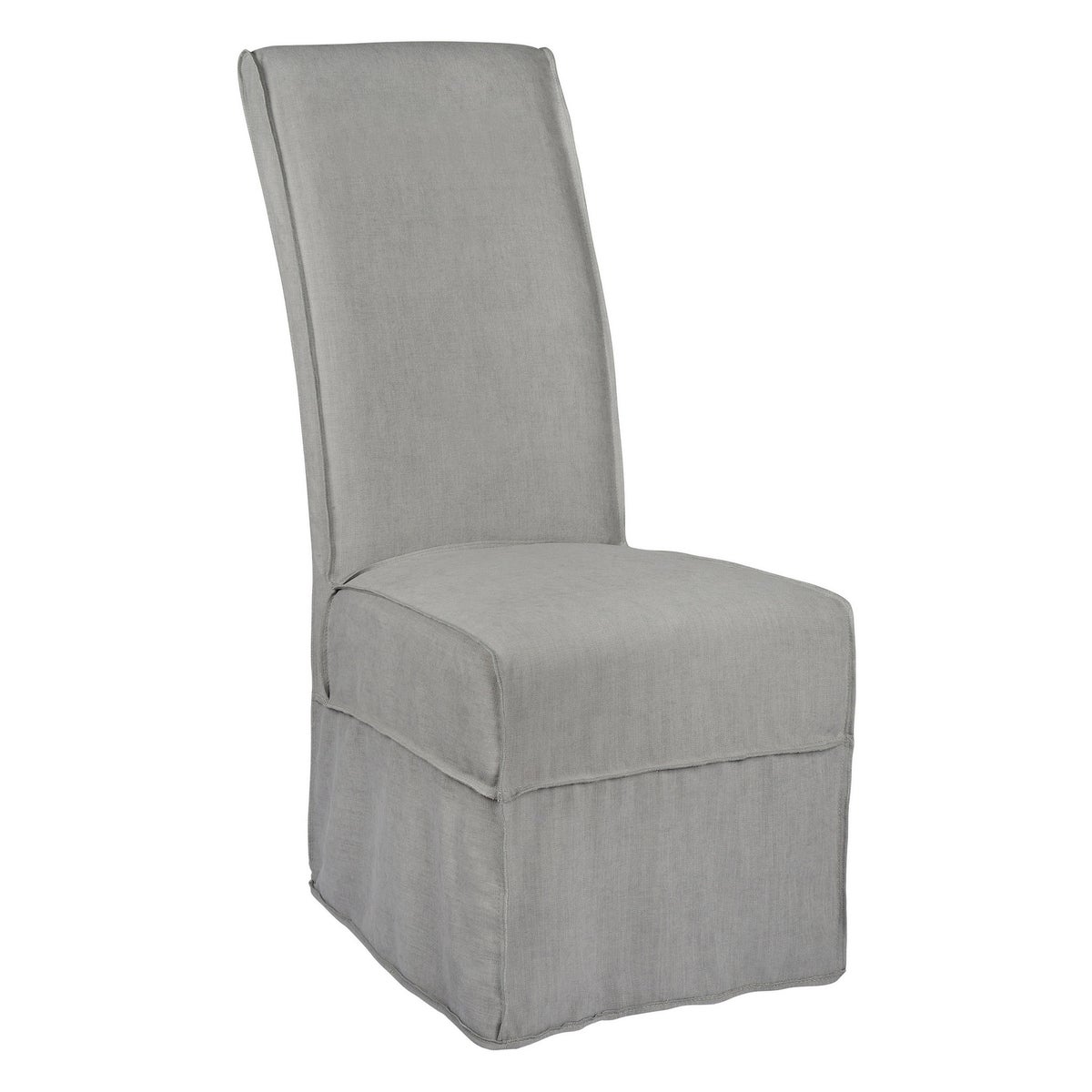 Long Parson Slip Cover-Washable + Reversible Gray