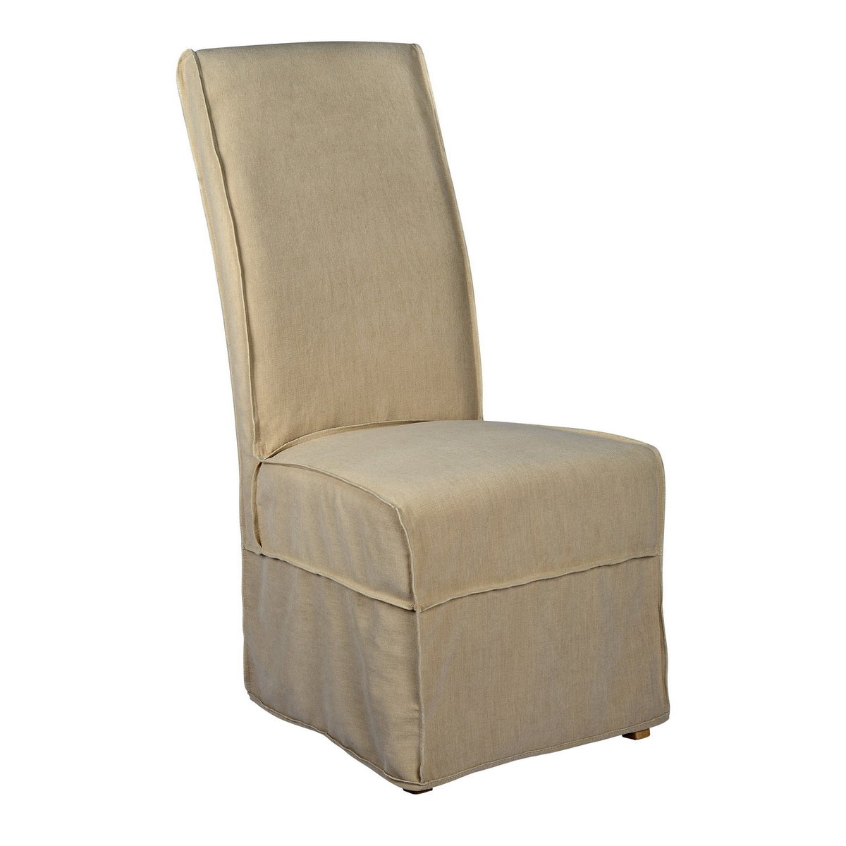 Long Parson Slip Cover-Washable + Reversible Oatmeal