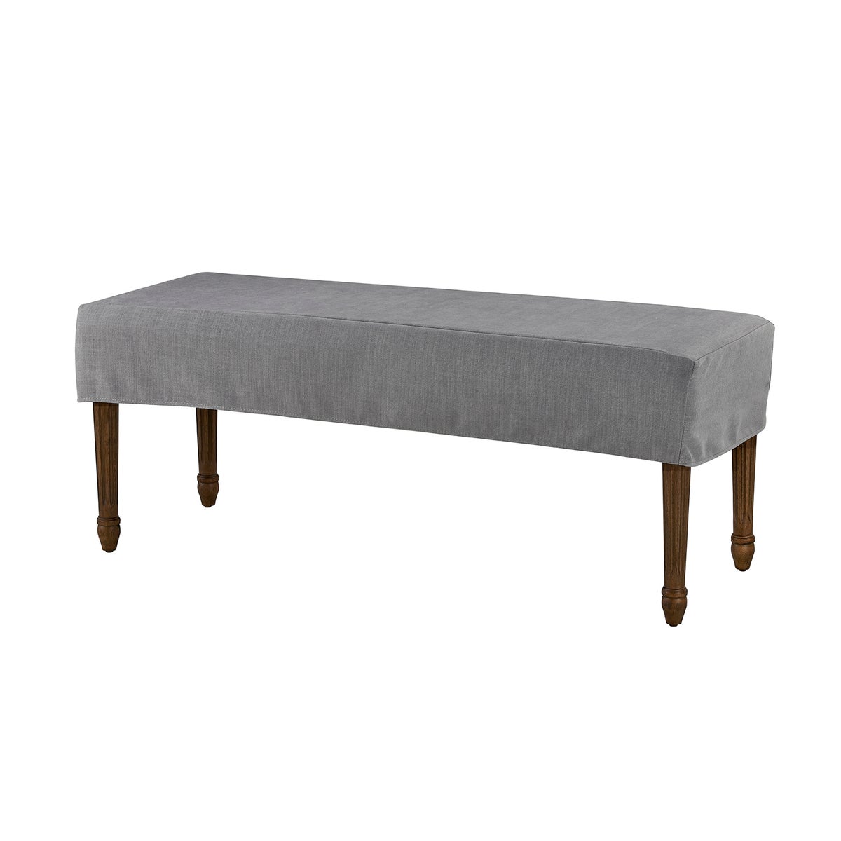 Bench Slip Cover-Washable + Reversible Gray
