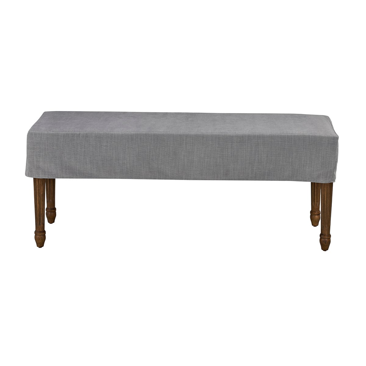 Bench Slip Cover-Washable + Reversible Gray
