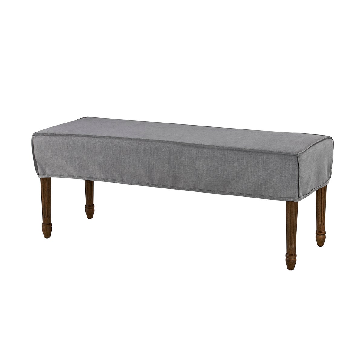 Bench Slip Cover-Washable + Reversible Gray