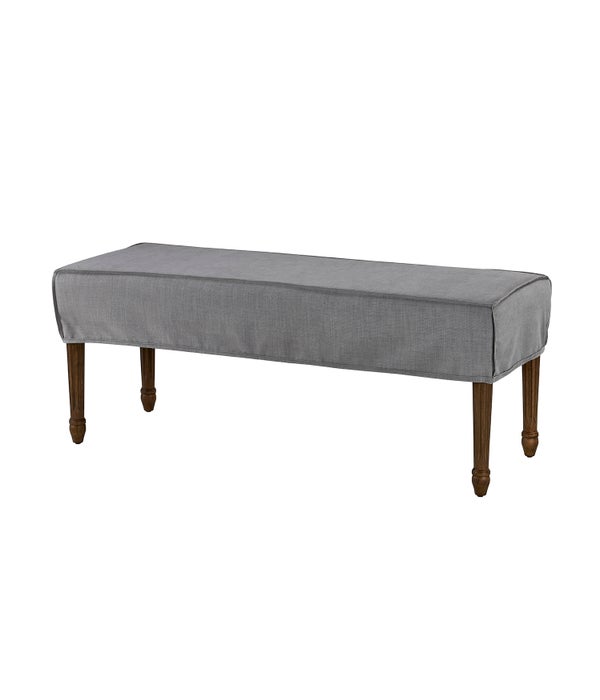 Bench Slip Cover-Washable + Reversible Gray
