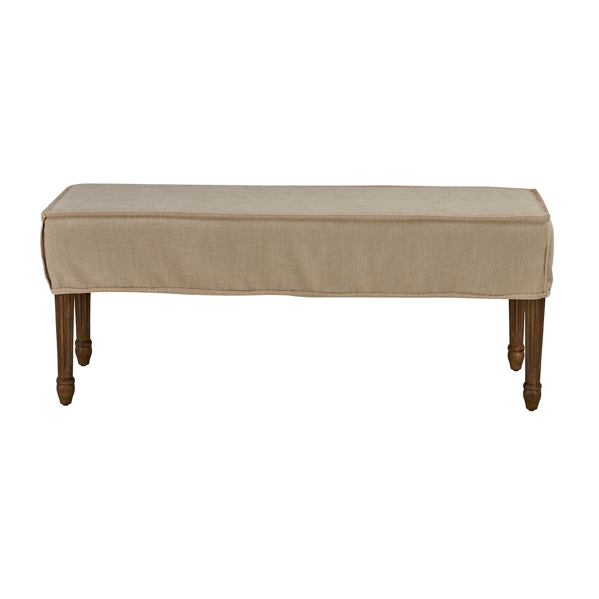 Bench Slip Cover-Washable + Reversible Oatmeal