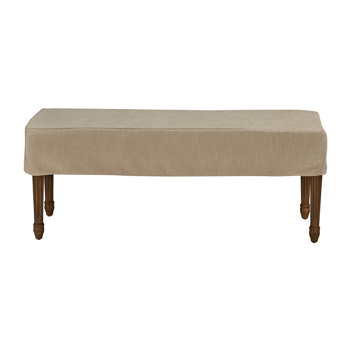 Bench Slip Cover-Washable + Reversible Oatmeal