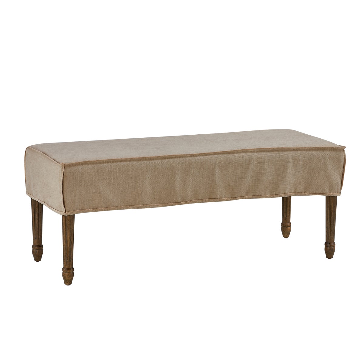 Bench Slip Cover-Washable + Reversible Oatmeal