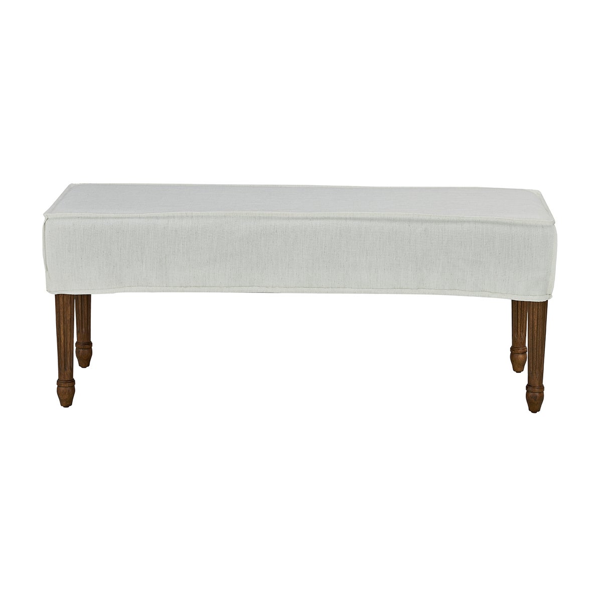 Bench Slip Cover-Washable + Reversible White