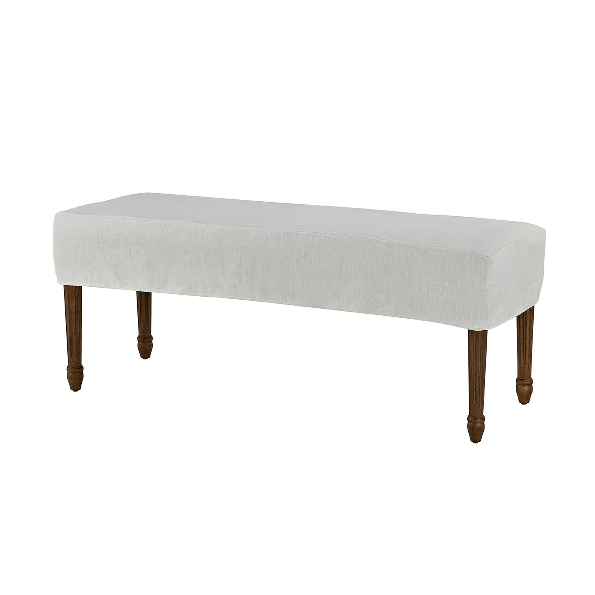 Bench Slip Cover-Washable + Reversible White