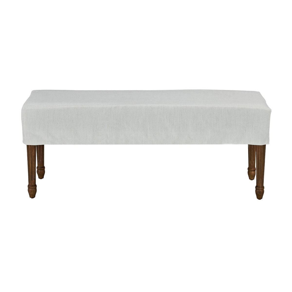 Bench Slip Cover-Washable + Reversible White