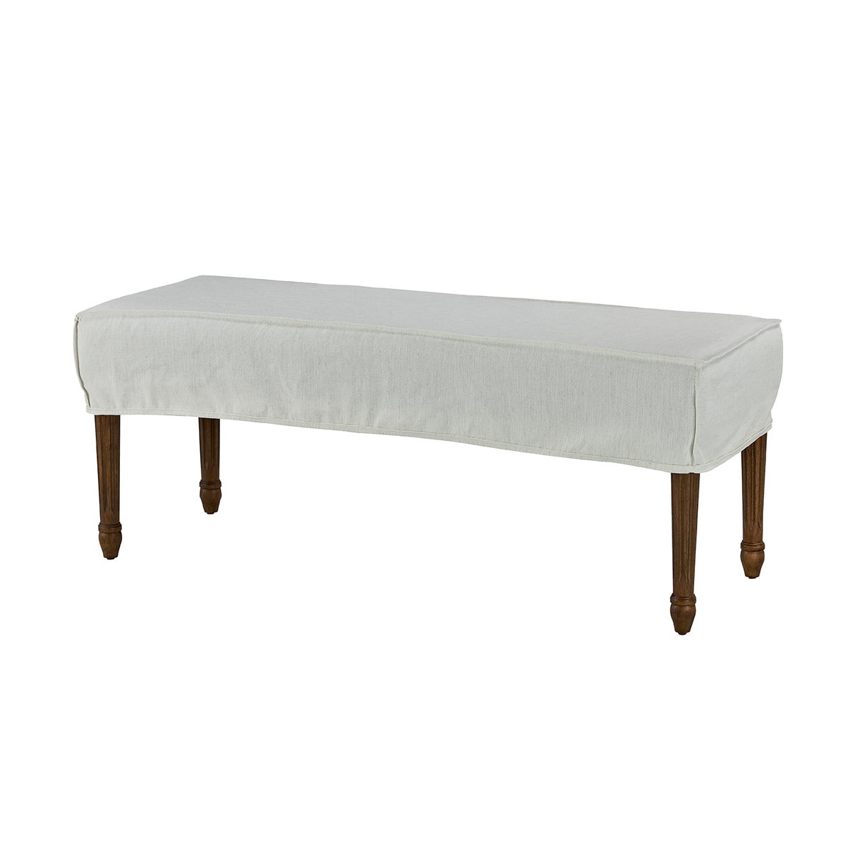 Bench Slip Cover-Washable + Reversible White