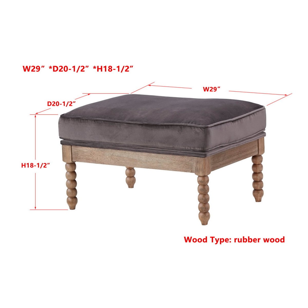 -WILLOW OTTOMAN (BROWNSTONE)
