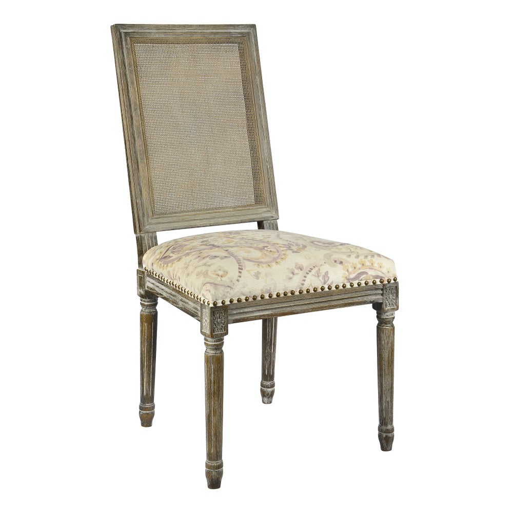 -*Square Maxwell Side Chair W/ Cane - Grey House