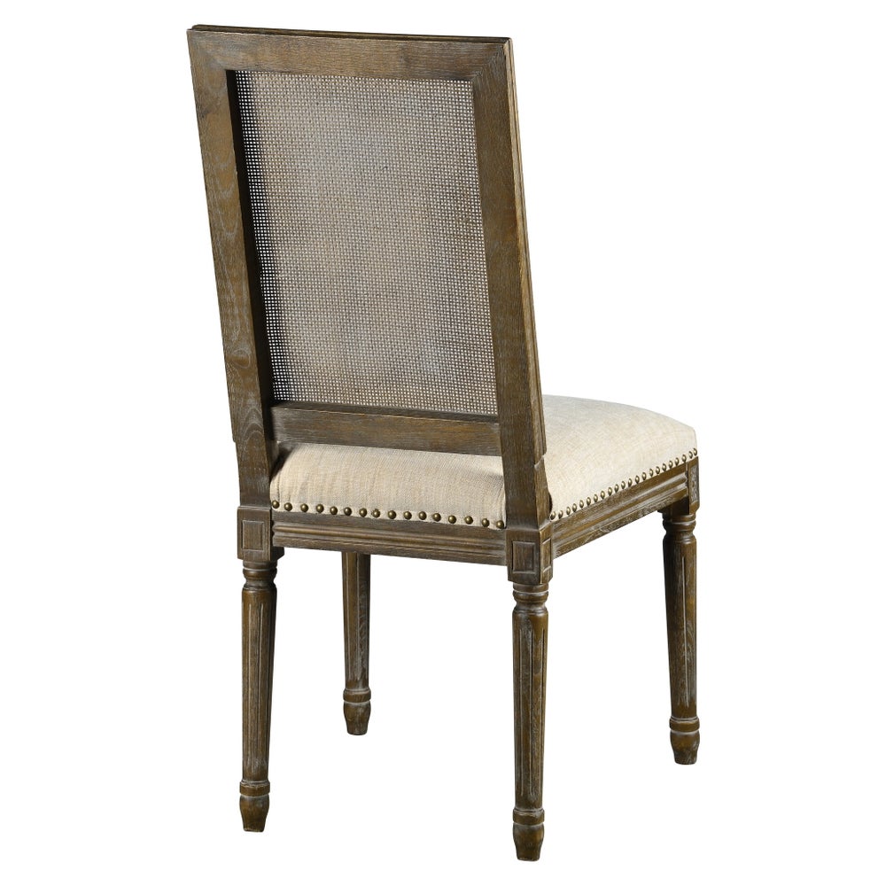 -Square Maxwell Side Chair W/ Cane(French Linen)