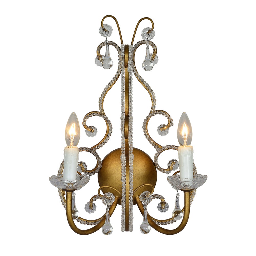 *FITZJOHN BEADED CRYSTAL SCONCE