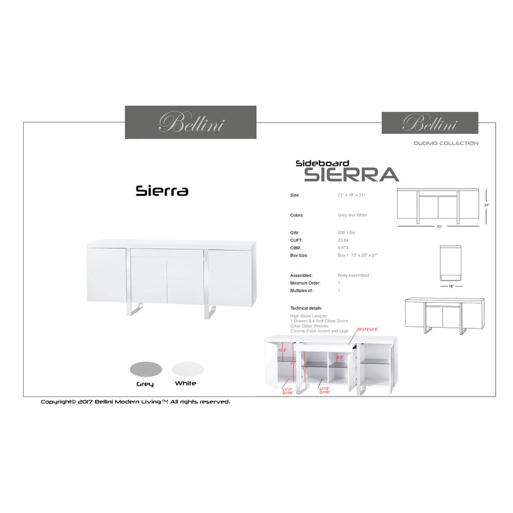 Sierra WHT Sideboard