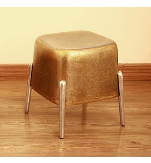 Brass and Nickel Finish Four Legged Side Table