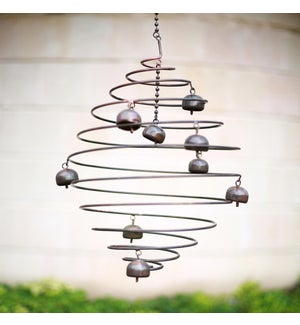Copper Finish Wind Decor with Bells, Small