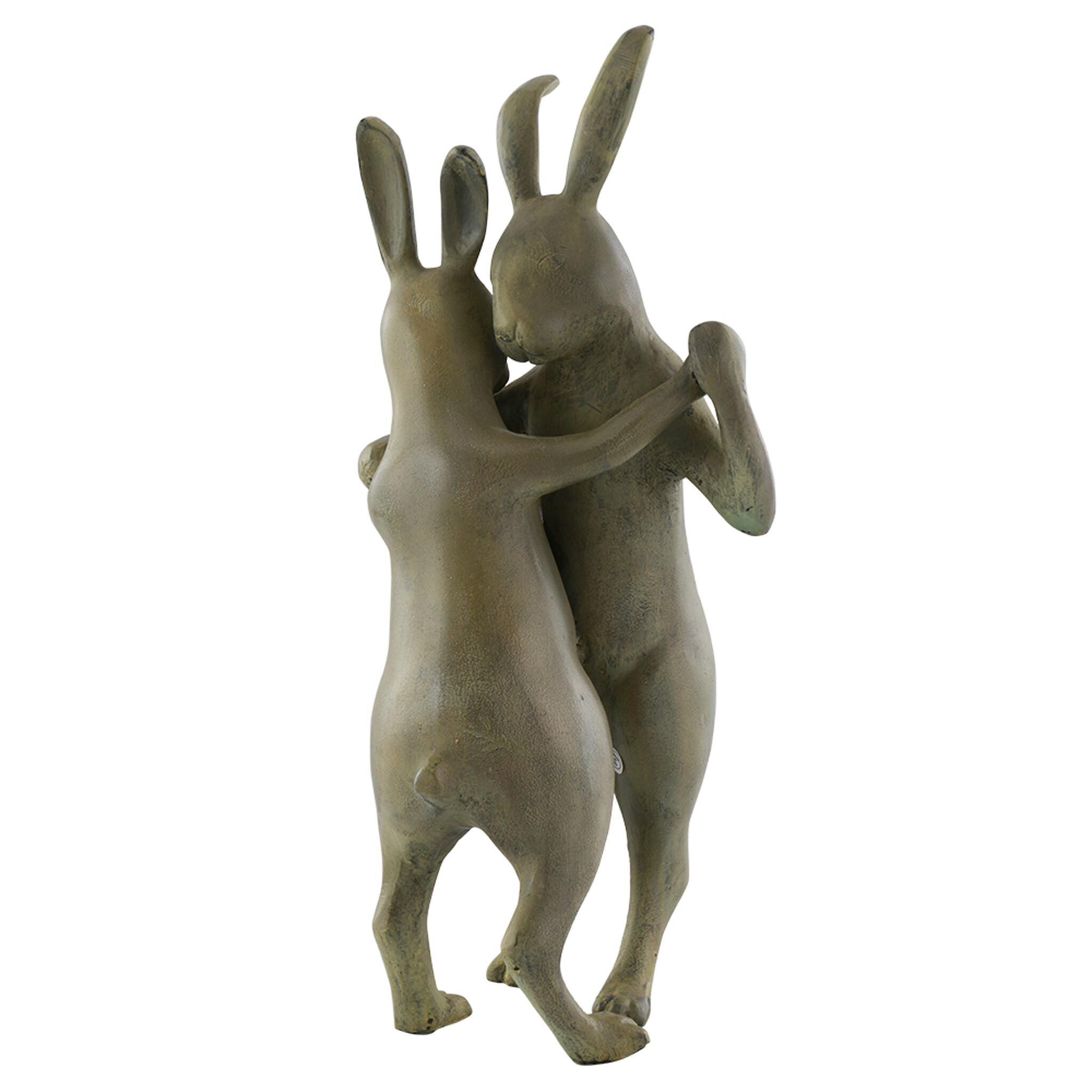 SPI Home 33674 Playful Bunny Rabbit With Bird Friend Garden Sculpture Statue