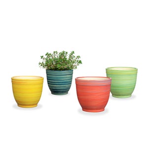 Colorful Swirl Pots Set of 4