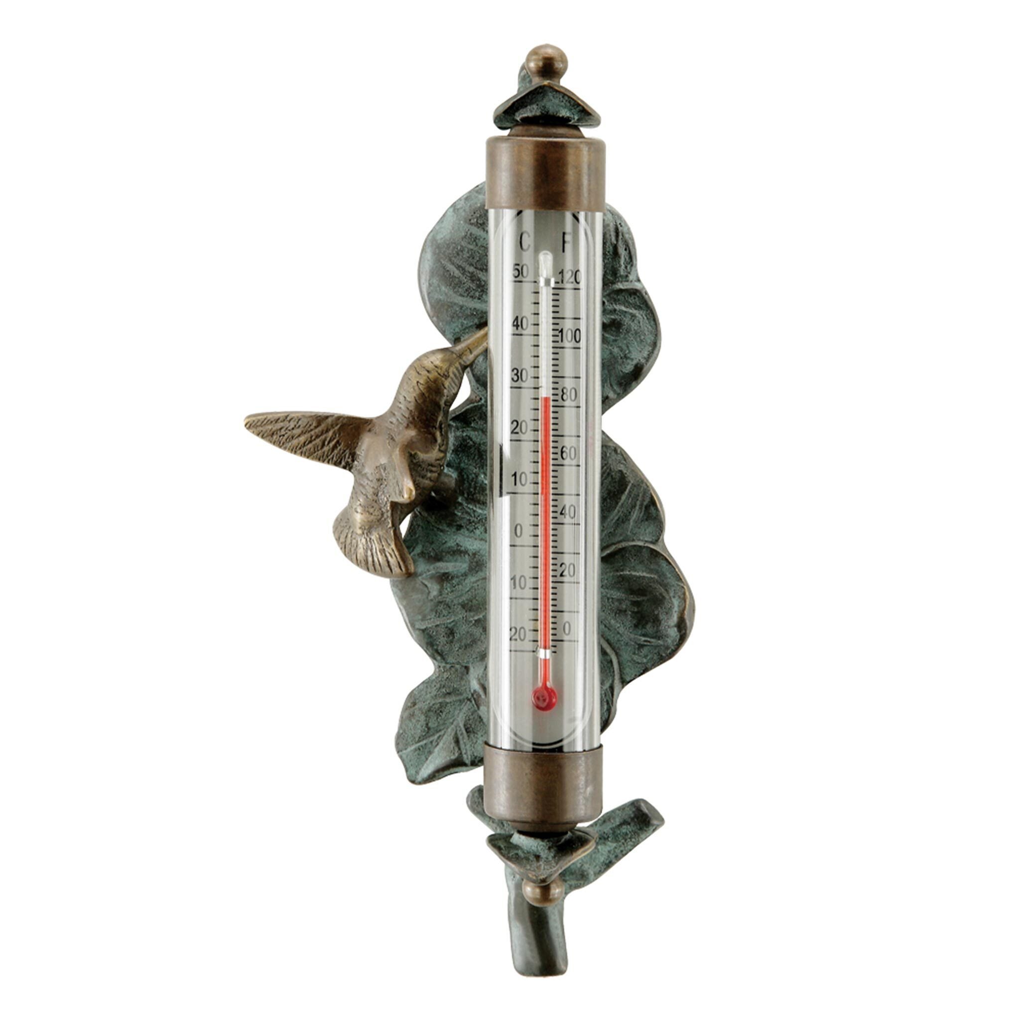at Home Dragonfly Wall Mounted Brown Outdoor Thermometer