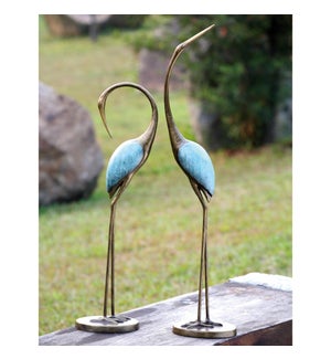 Stylized Garden Crane Pair Set of 2