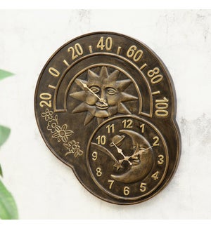 Sun and Moon Clock and Thermometer