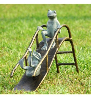 Sliding Frogs Garden Sculpture