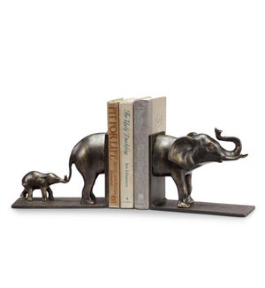 Elephant and Baby Bookends Pair