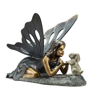 First Friend Garden Sculpture Fairy and Rabbit