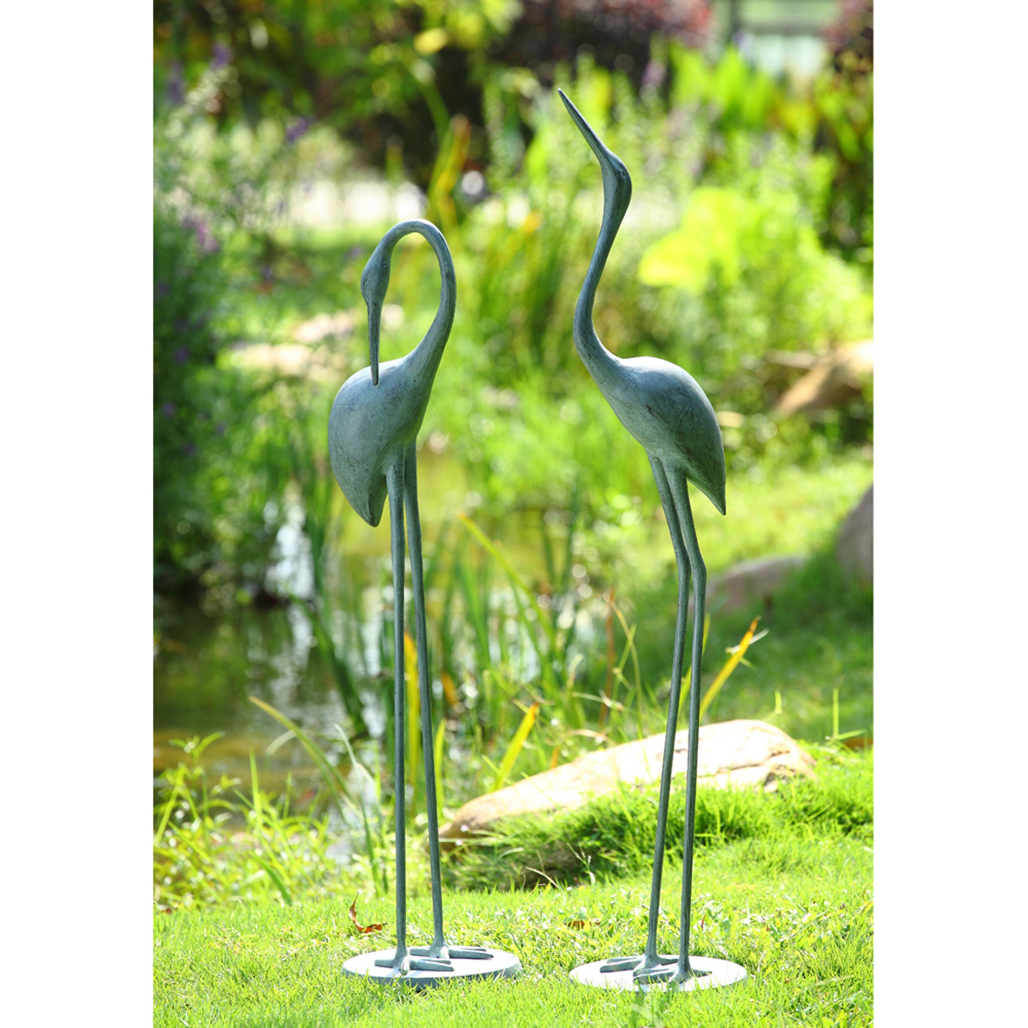 Contemplative Garden Crane Pair Set of 2 - coastal bird | SPI Home