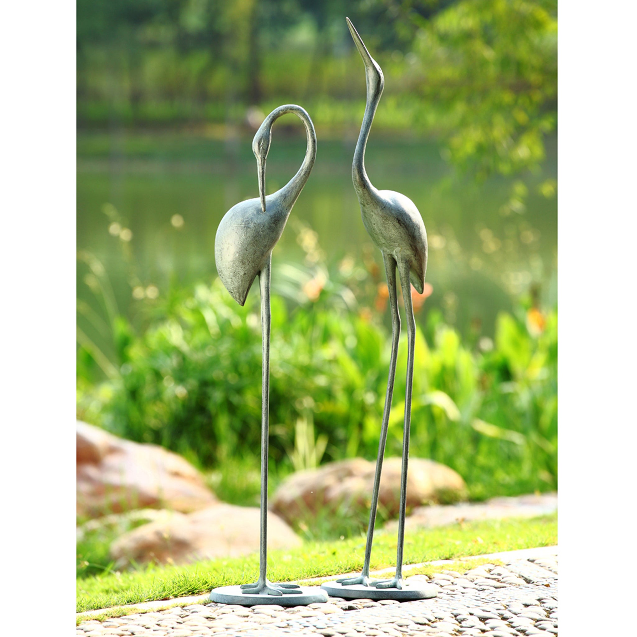 Contemplative Garden Crane Pair Set of 2 - coastal bird | SPI Home