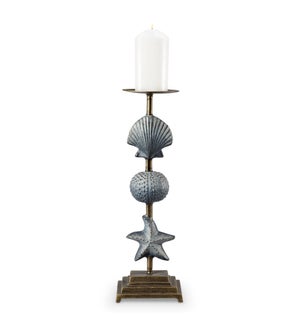 Shell and Starfish Pillar Candleholder