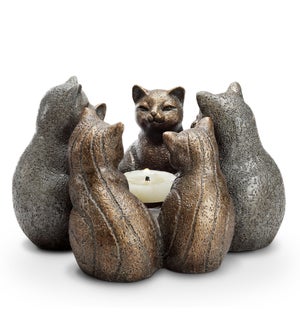 Cat Gathering Candleholder