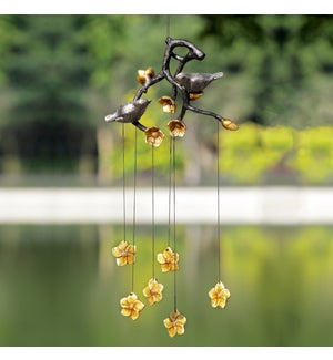 Lovebirds and Flowers Wind Chime