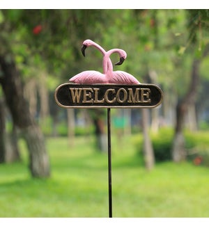 Romantic Flamingos Welcome Sign
