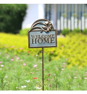 Welcome Home Flower Garden Sign on Stake