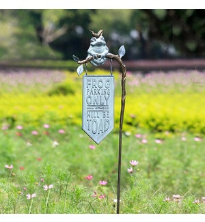 Frog Parking Garden Sign on Stake