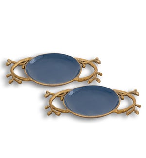 Branch Platters with Blue Tray Set