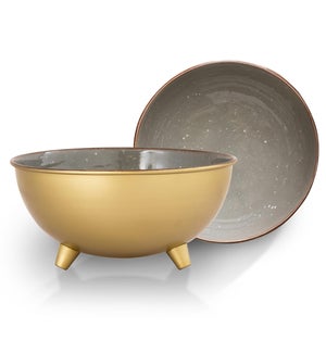 Gray and Brass Bowls