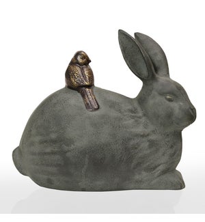 Rabbit and Little Friend Garden Sculpture