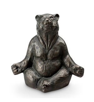 Contented Yoga Bear Garden Sculpture