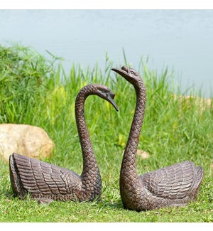 Serene Swans Garden Sculpture Set of 2