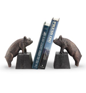 Nearsighted Pigs Bookends Pair
