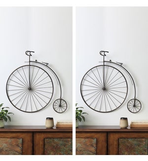 Victorian Bicycle Wall Hanging Set of 2