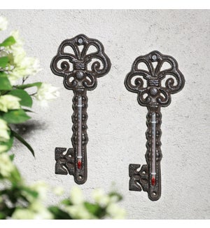 Ornate Key Wall Thermometer Pack of 2