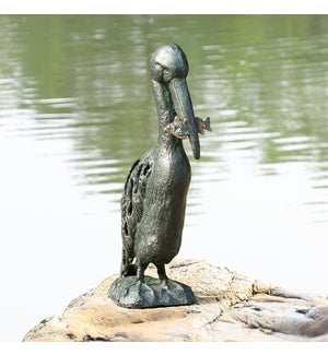 Snacking Pelican Garden Sculpture