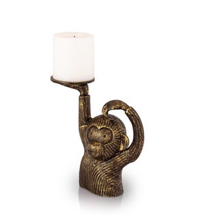 Monkey in Sweater Pillar Candleholder