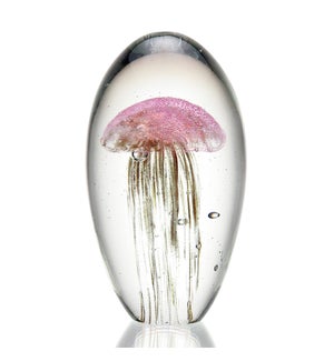 Art Glass Pink Jellyfish Glow in the Dark