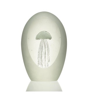 Art Glass White Jellyfish with White