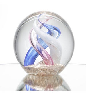 Art Glass Tricolor Whirl Sphere